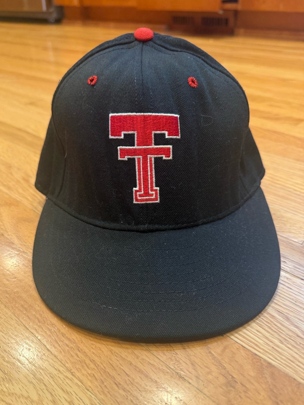 TT Texas Tech Style Black Baseball Cap with Red 'T' Embroidered Logo